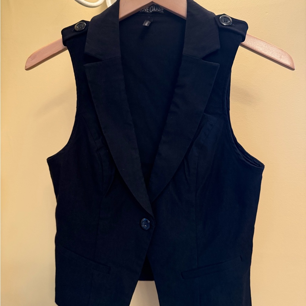 Anne Klein Black Tailored Vest size medium